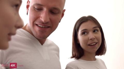 Two babes savor each other's juicy lemons, then devour a rugged schlong