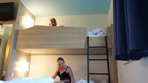 Mom got serviced by horny🥵 hotel guest while father took care of himself discreetly.