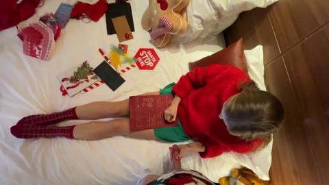 Leon lambasts Tiffany's letter to Santa as cumshot canvas, then ravishes her cum-filled Christmas wishlist