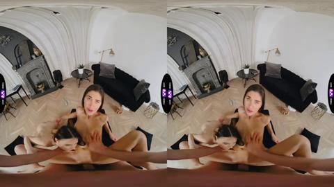 Vicious sluts Jadilica & Vivien Doll threesome freakout on the filthy floor