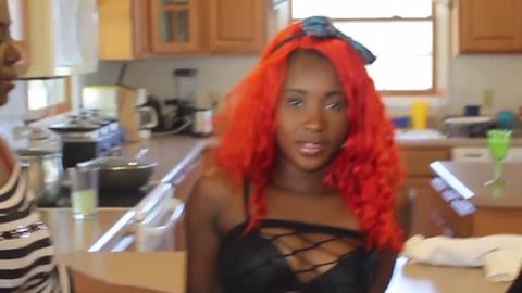 Blazing stepsis scores with sultry teen tramps in kitchen lesbian heat-fest