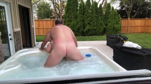 Old chap scores sizzling hot tub blowjobs from daddy's best buddy's little sweetheart