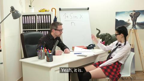 Dirty Teacher Spanks Schoolgirl, Spills Cum On Her Face - XXX Action