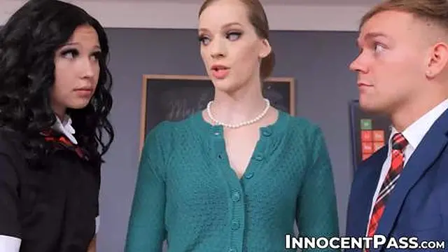 Smutty Sexting Sesh with Bailey Blaze - Threesome Delirium Explodes When Prof joins In!