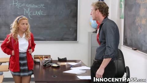 Alina West, The Blonde Student, Gets Double Penetration Doggy Style By Her Professor Ryan McIlane