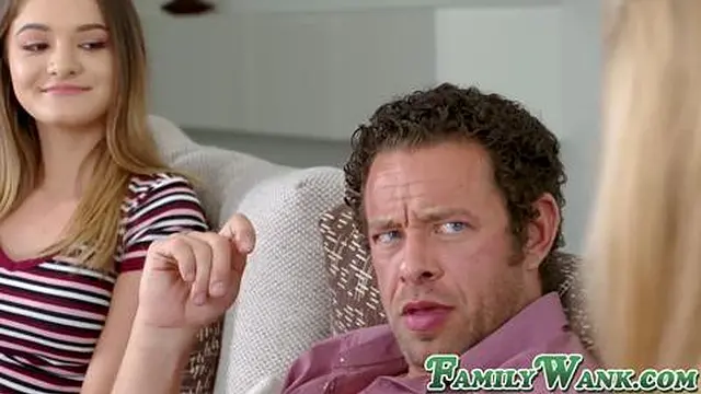 Sultry brunette Shea Blaze tightly stretched in her slit by stepdaddy