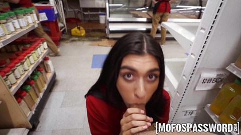 Hung dude fingers and bangs busty Aubry Babcocks tight pussy at work