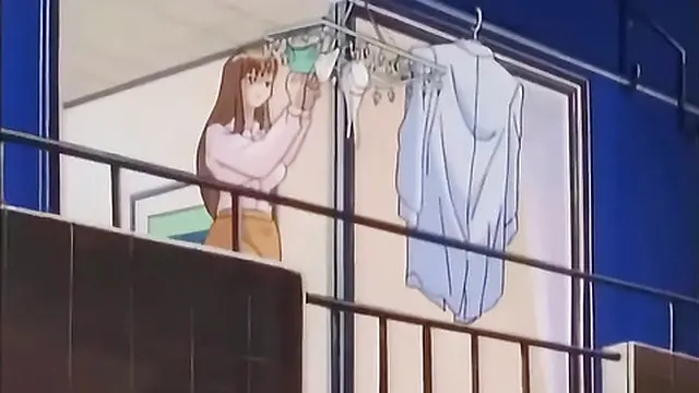 Busty anime teen moans while cum drips from her