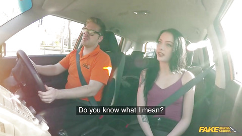 Teenage Learner Gets Creampied on her 2nd Driving Lesson - Fake Driving School